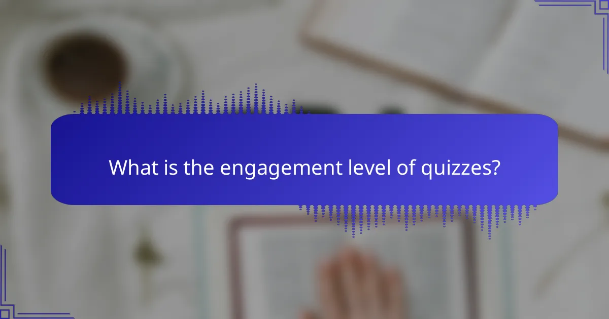 What is the engagement level of quizzes?